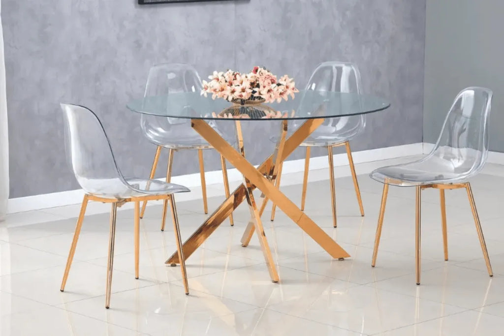 Table Repas Jessica Gold Pieds Dore