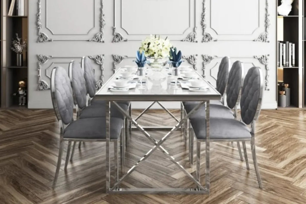 Table Repas Levanto Chrome 180X90