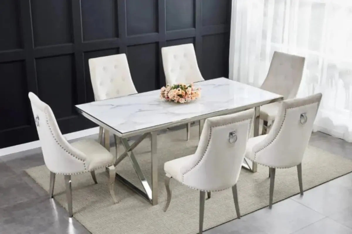 Table Repas Levanto Chrome 180X90 Swedzo-Meuble
