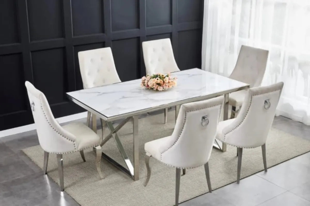 Table Repas Levanto Chrome 180X90