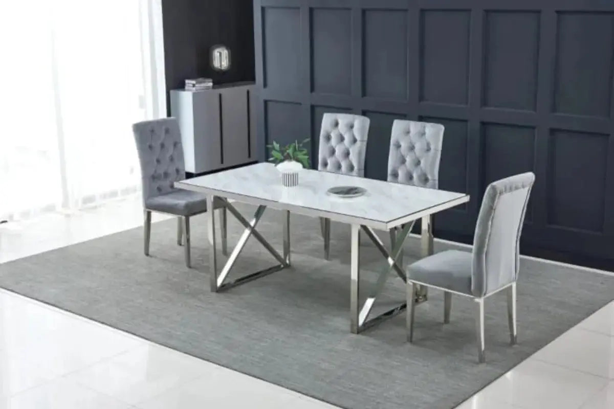 Table Repas Levanto Chrome 180X90 Swedzo-Meuble