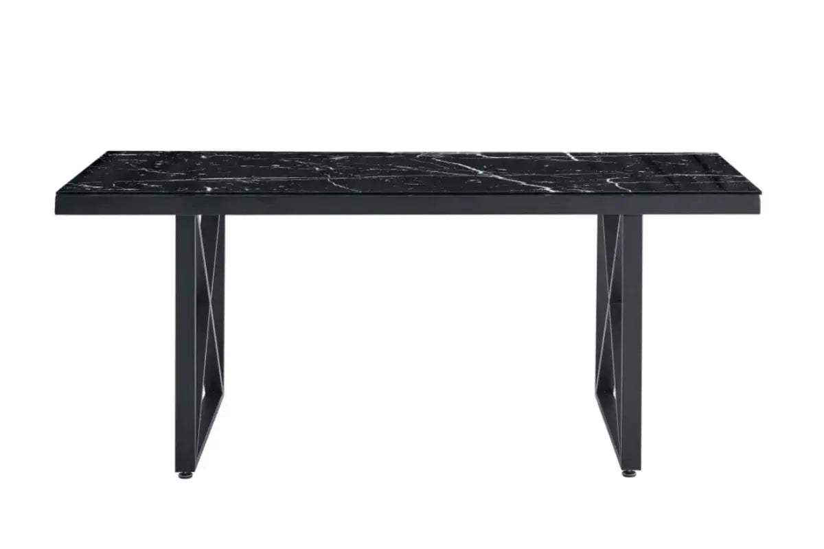 Table Repas Levanto Metal Pieds Noir 180x90x75 CM Swedzo-Meuble