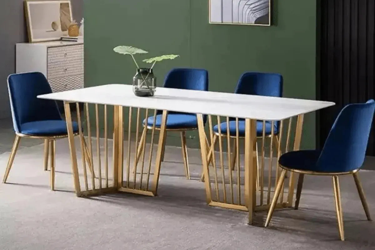 Table Repas Papillon Marbre Blanc 180x90 CM Swedzo-Meuble