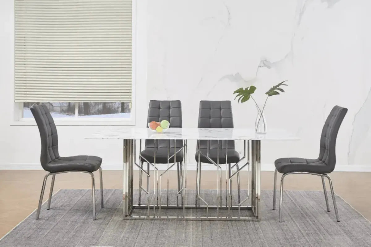 Table Repas Portfolio Marbre Blanc 180x90CM Swedzo-Meuble