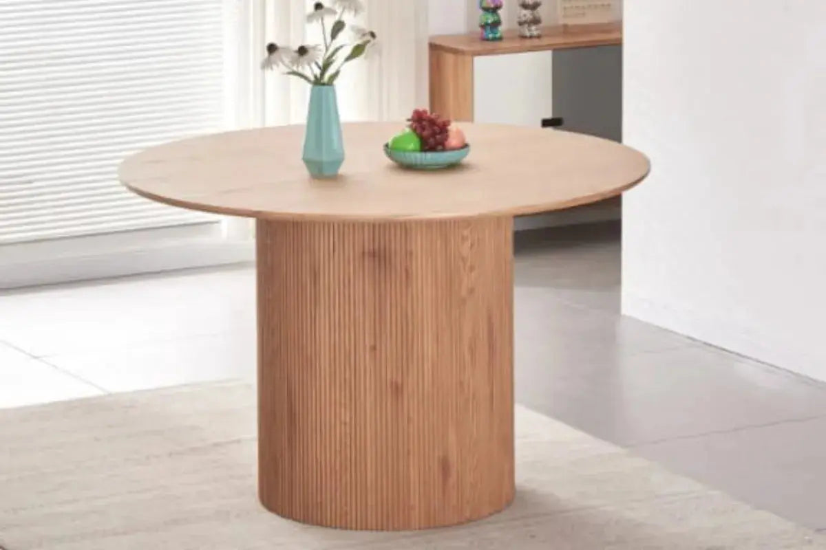 Table à Manger Baieta Pied Chene Plateau Chene  120x75 CM Swedzo-Meuble