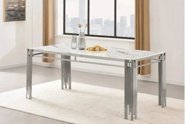 Table à Manger Flute Pieds Chrome