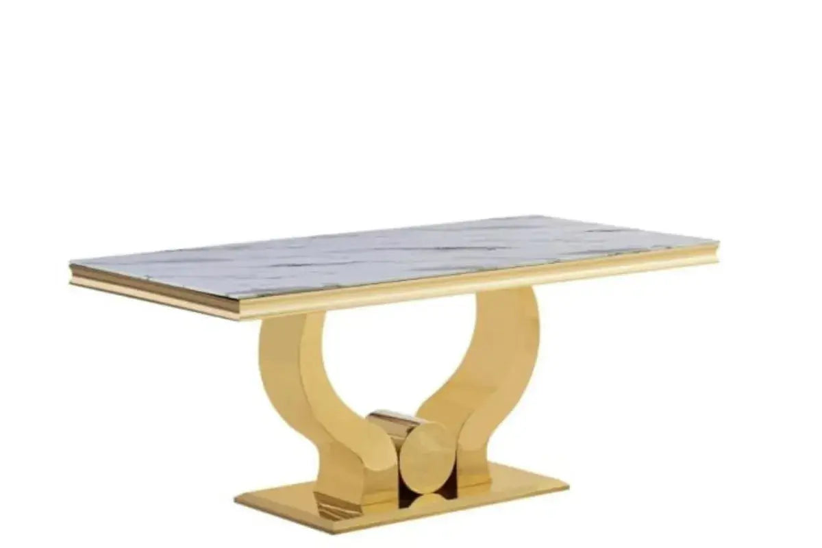 Table à Manger Trofy Gold Blanc Swedzo-Meuble