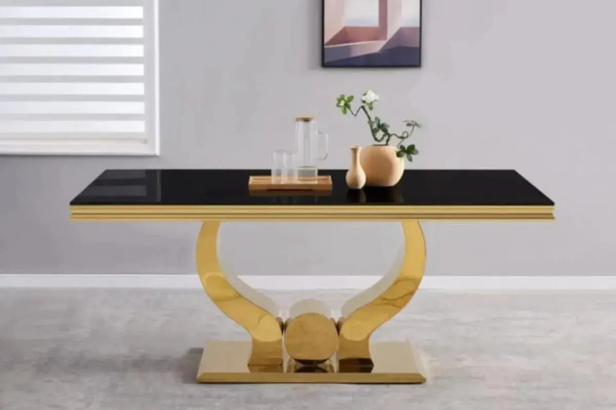 Table à Manger Trophy Gold Noir Swedzo-Meuble