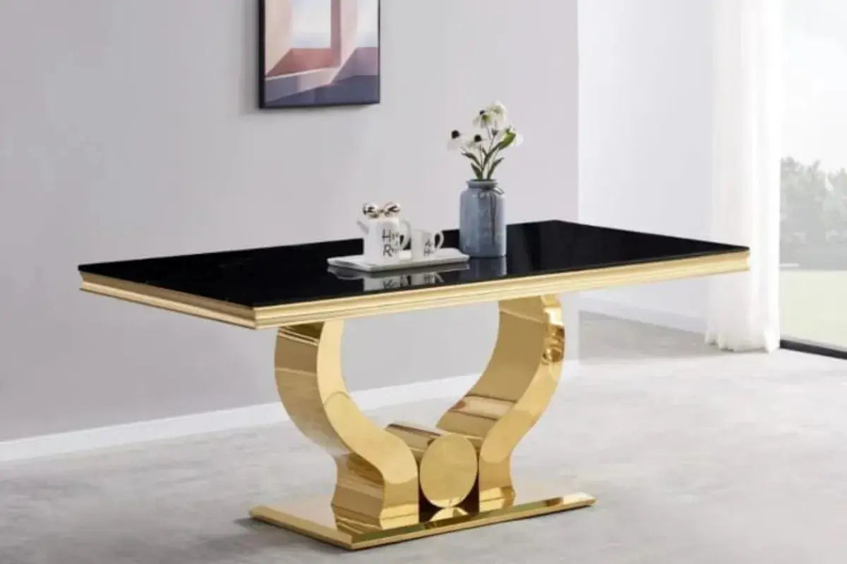 Table à Manger Trophy Gold Noir Swedzo-Meuble
