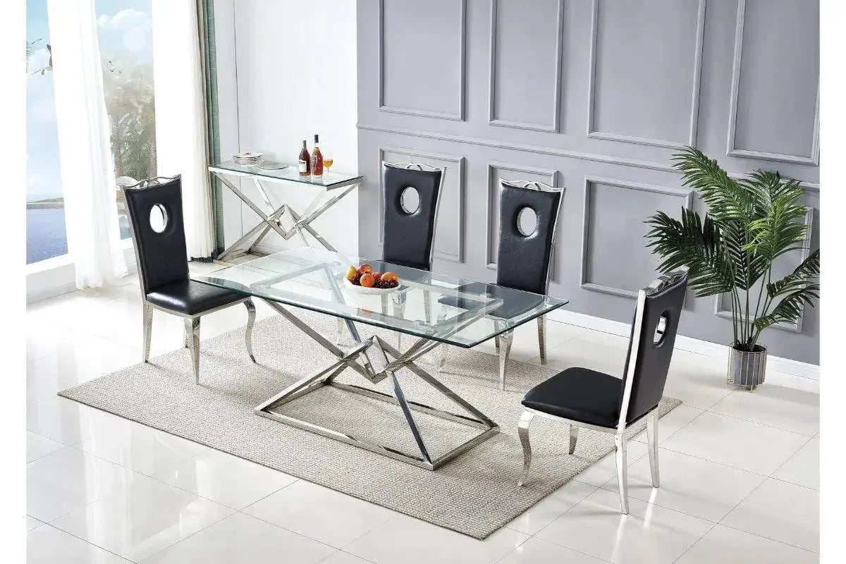 Table a Manger Pyra Argent 1m50 Swedzo-Meuble