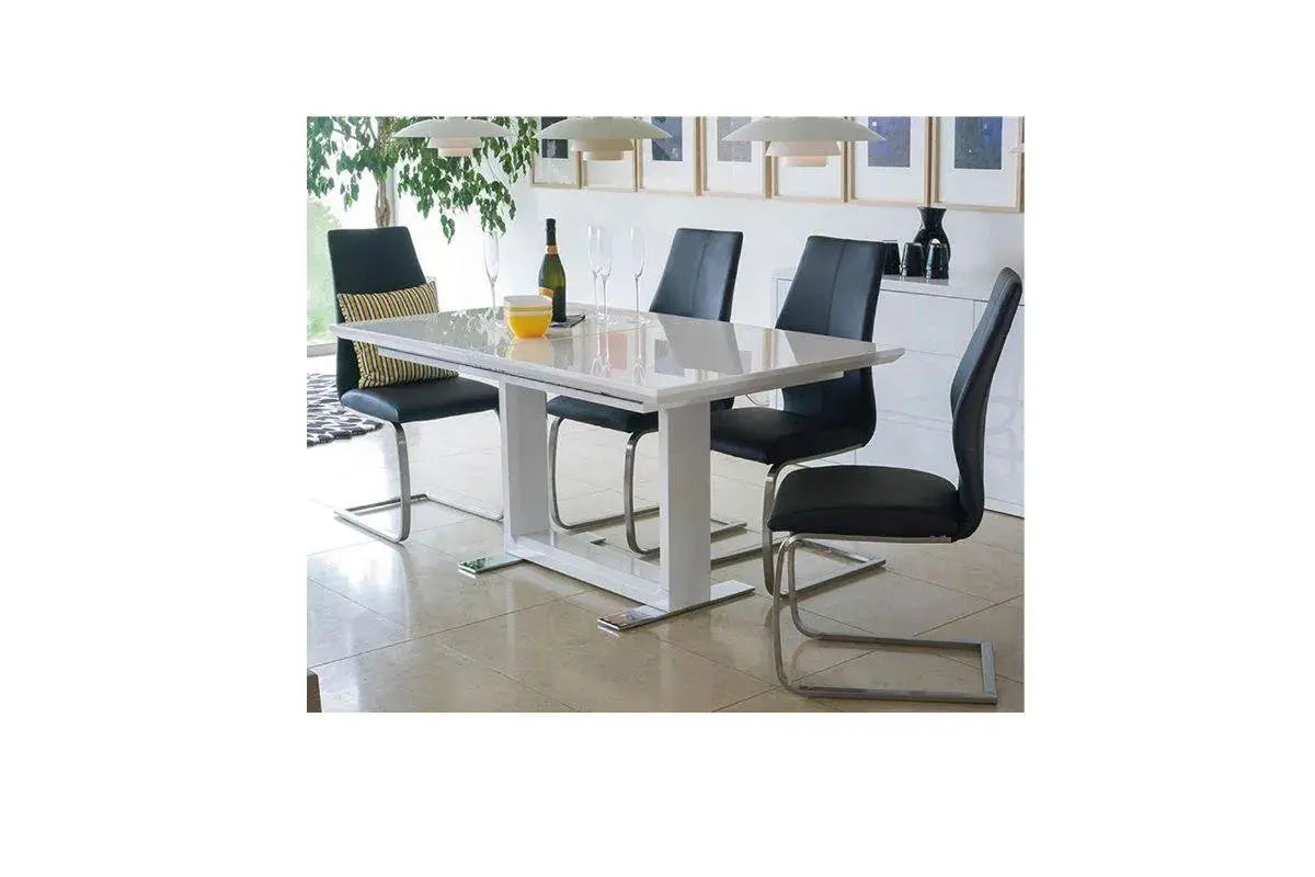Table a Rallonge laque blanc Swedzo-Meuble