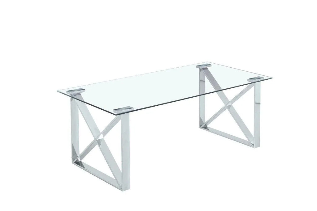 Table basse avec plateau en verre