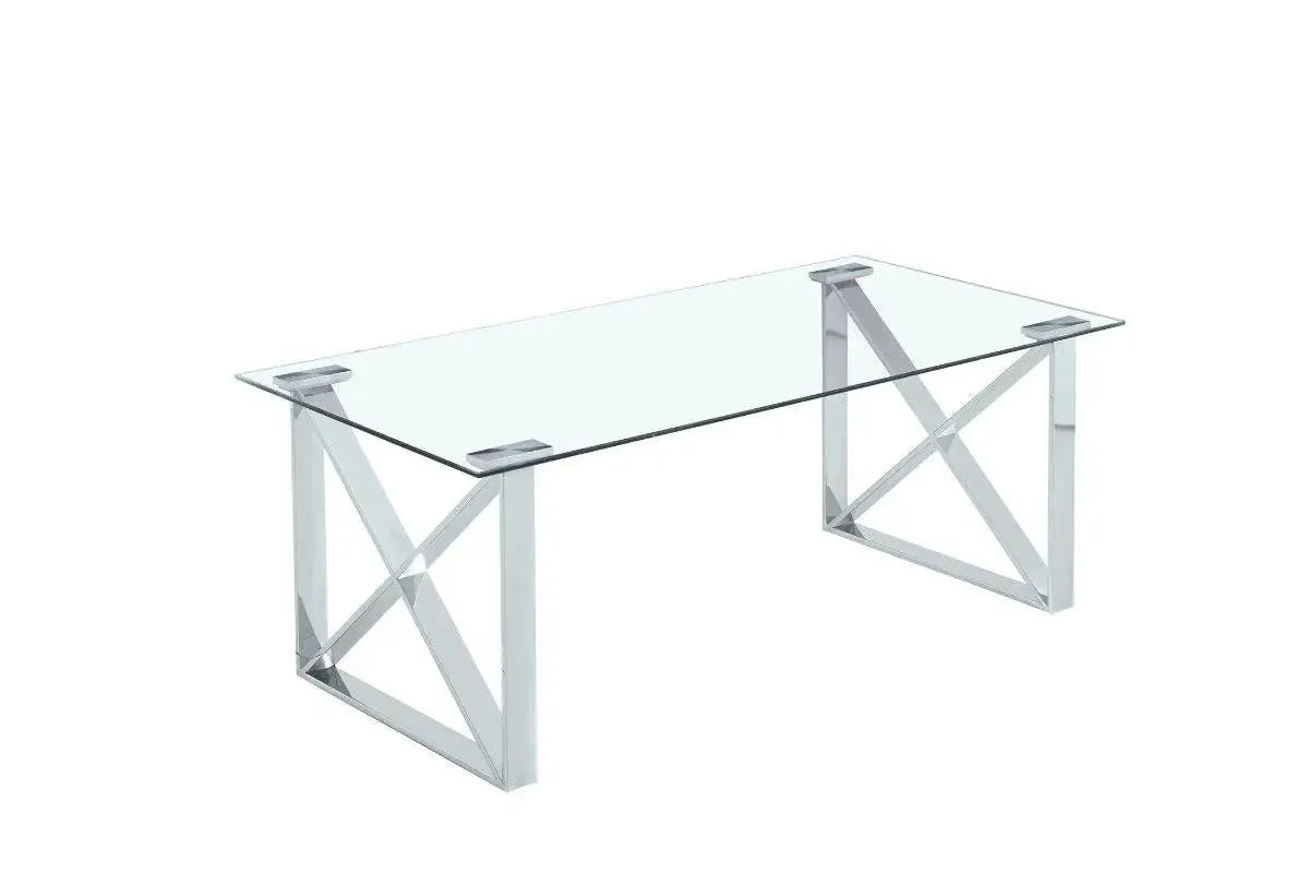 Table basse avec plateau en verre Swedzo-Meuble