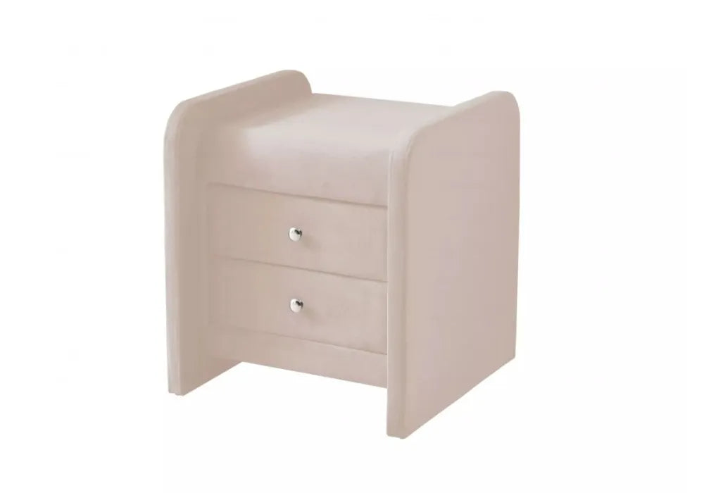 Table de chevet en velours beige SOFT 2 piéces