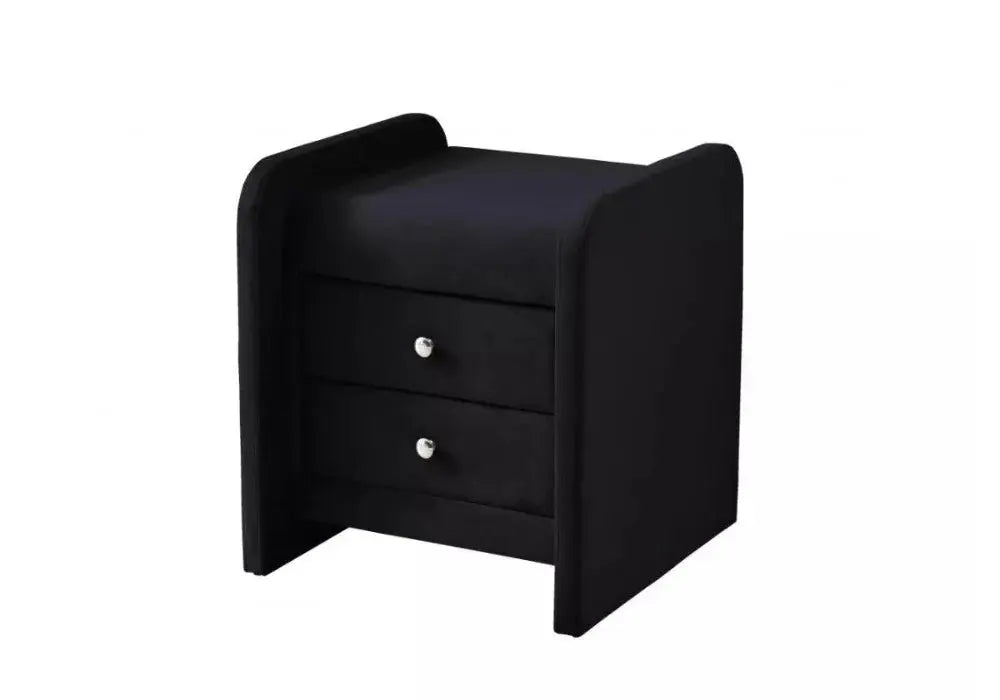 Table de chevet en velours beige SOFT 2 piéces Swedzo-Meuble