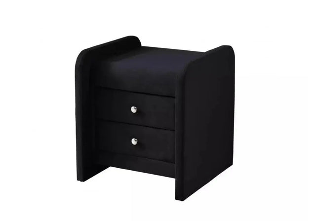 Table de chevet en Velours beige SOFT 2 pièces