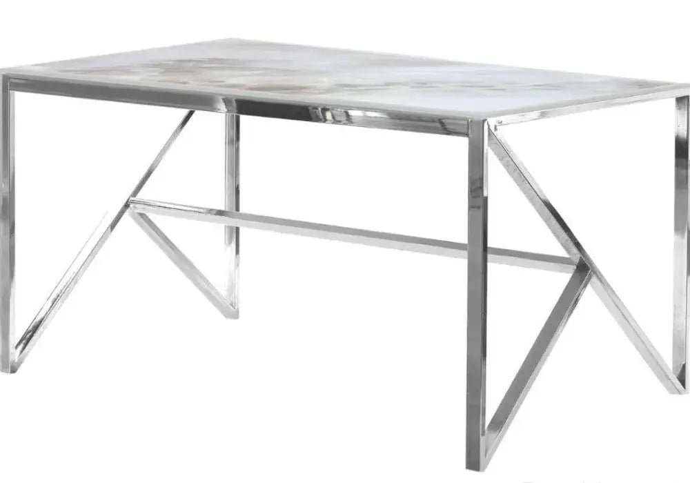 Table et 4 chaise gris marbre beige DIA Swedzo-Meuble