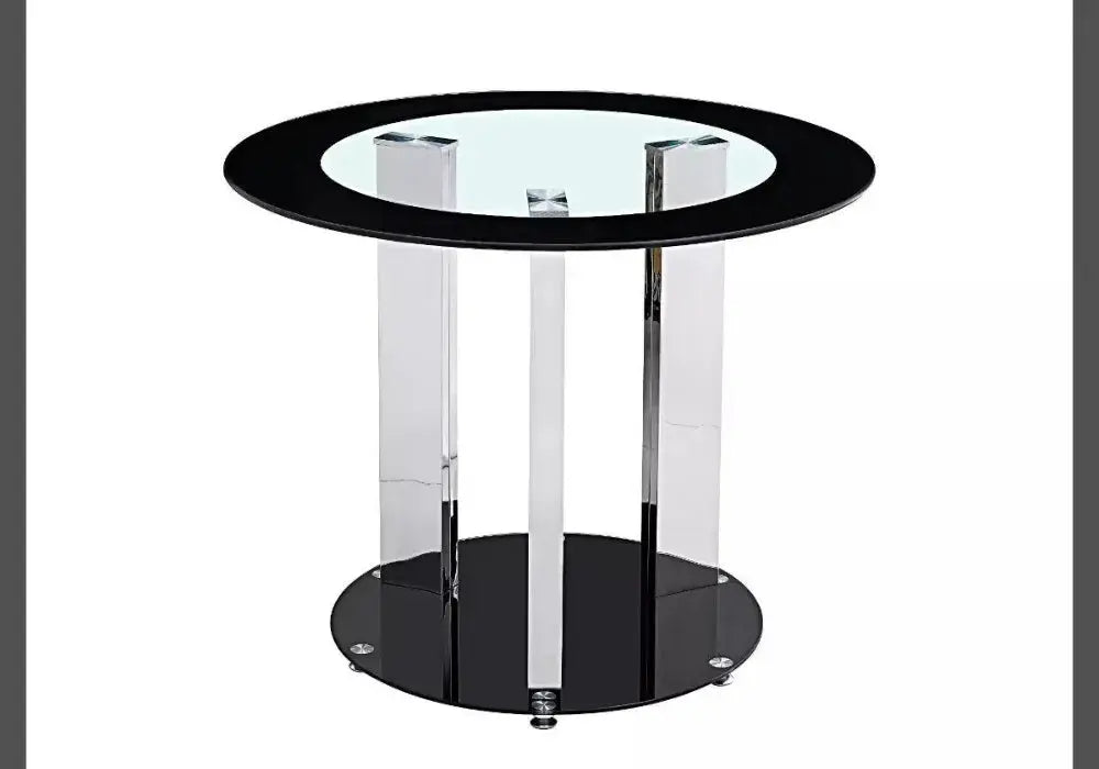 Table manger ronde chromé noir REX Swedzo-Meuble