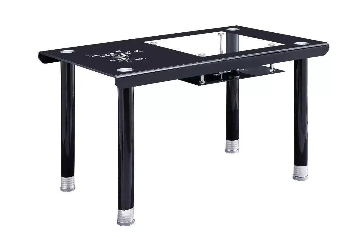Table manger verre trempé noir ELY Swedzo-Meuble