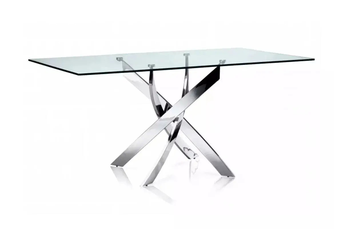 Table repas 6 chaises blanches DESIGN Swedzo-Meuble