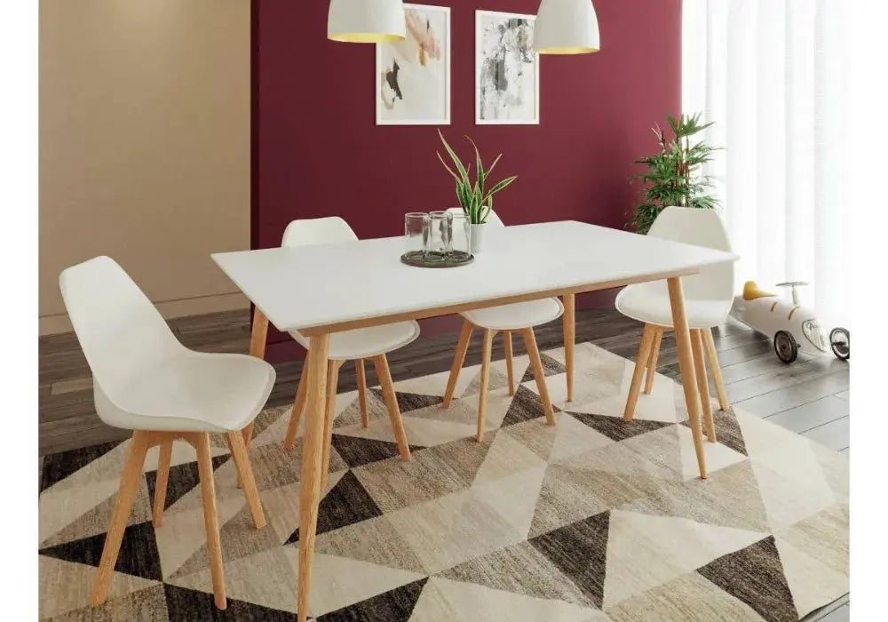 Table scandinave extensible blanche 8-10 personnes ASTRID Swedzo-Meuble