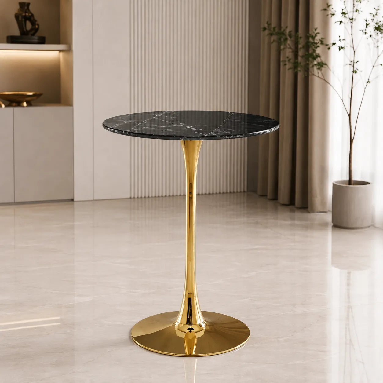 Table De Bar Rosa Pied Dore