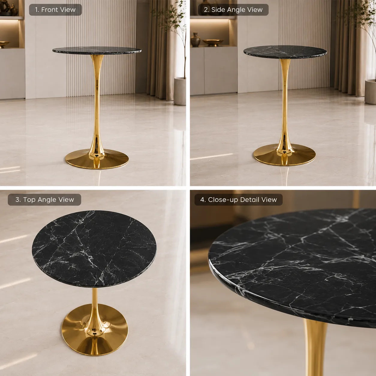 Table De Bar Rosa Pied Dore