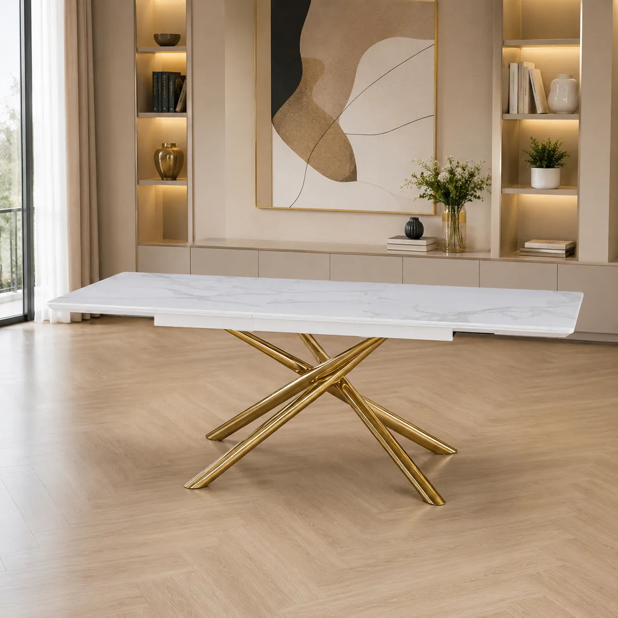 Table Extensible Zephir Pieds Gold 160/200