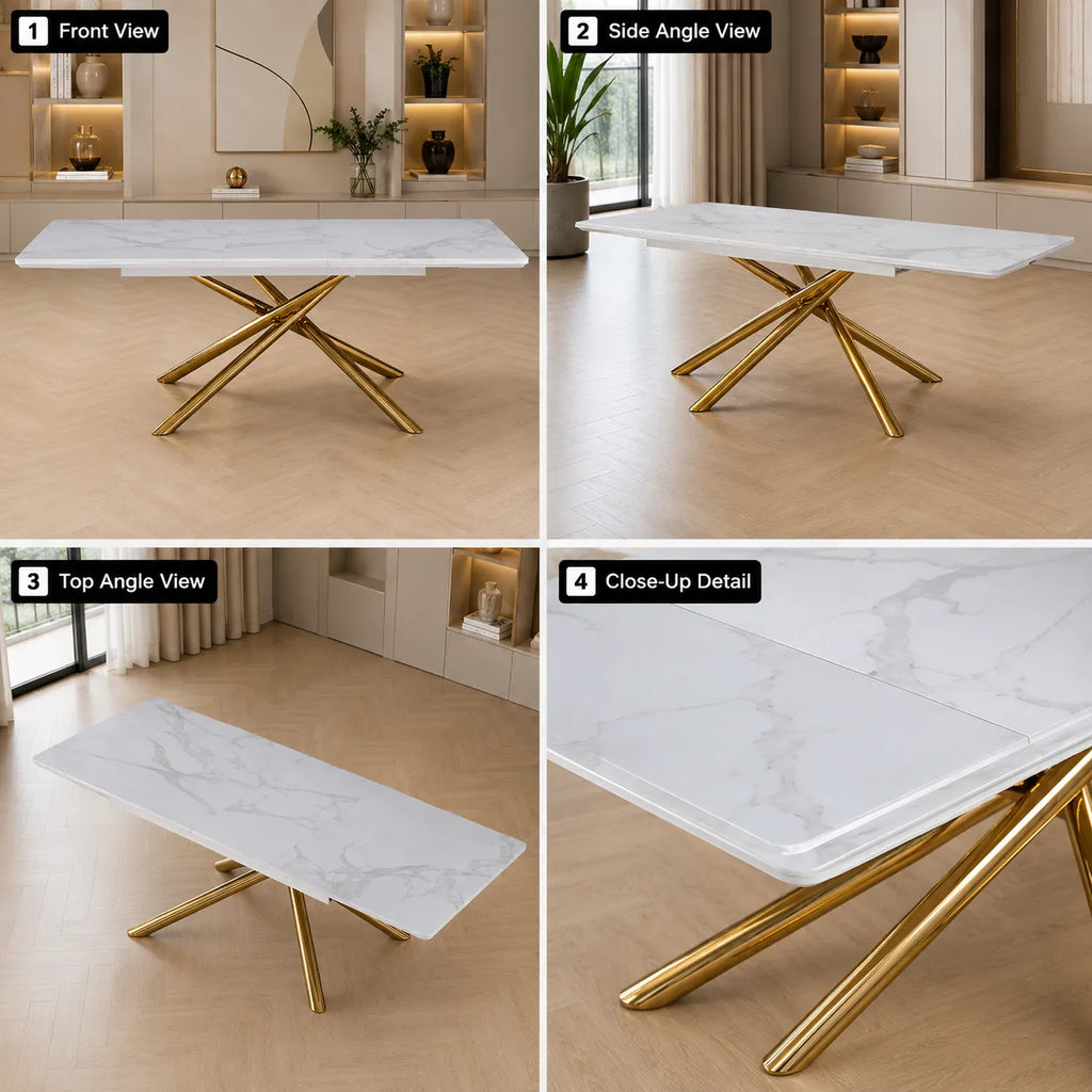 Table Extensible Zephir Pieds Gold 160/200