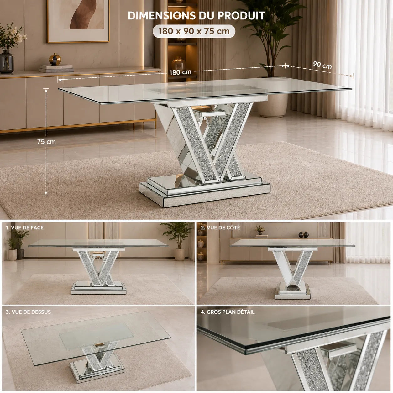 Table LV 180x90x75 CM