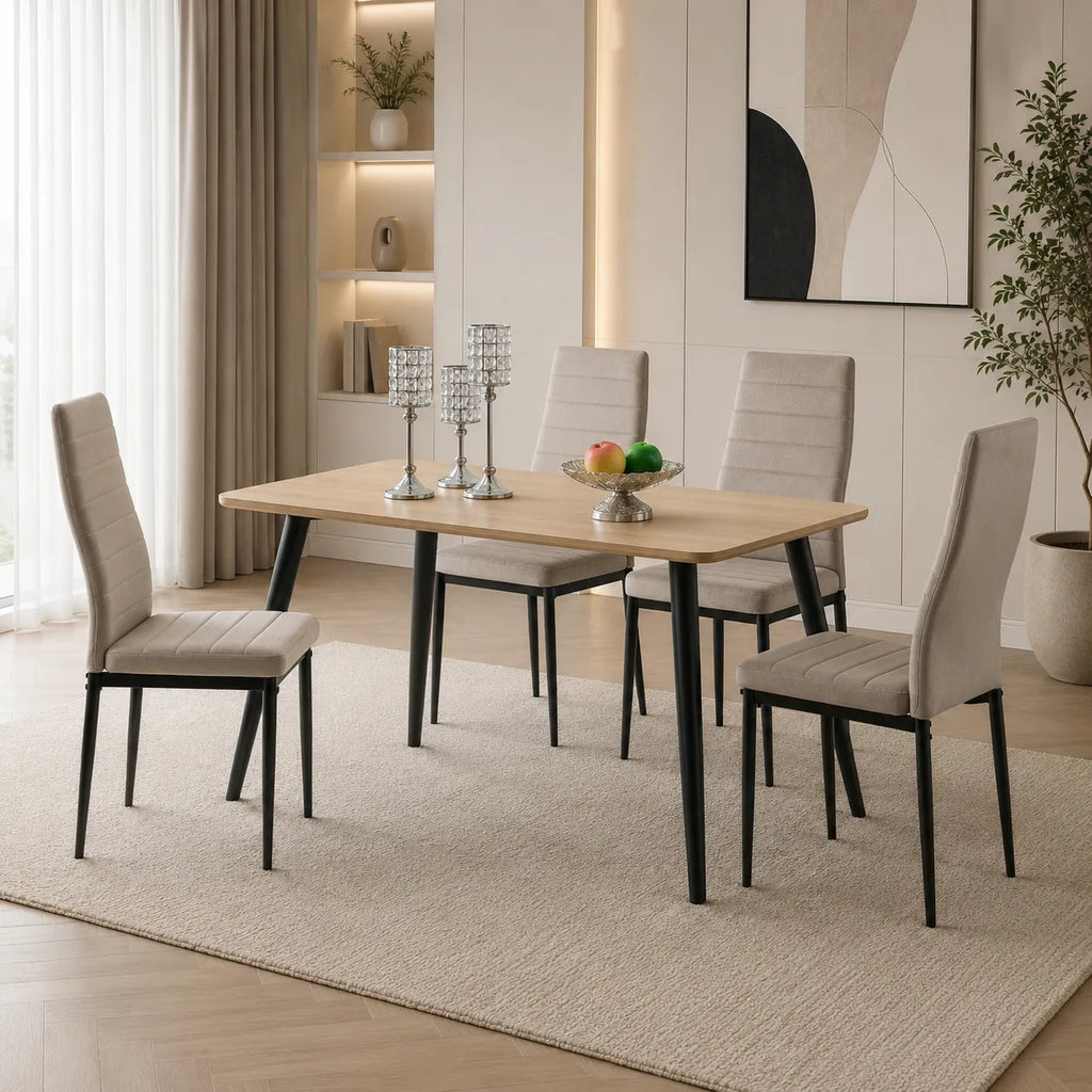 Table Repas Ammo Metal Noir Plateau En Noyer 120x70 CM