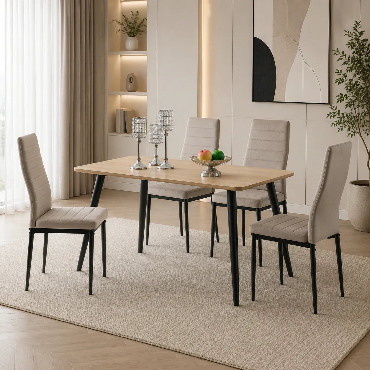 Table Repas Ammo Metal Noir Plateau En Noyer 120x70 CM
