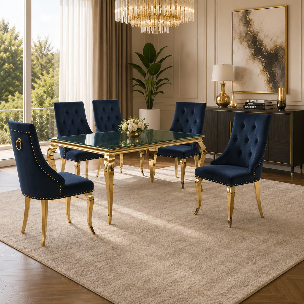 Table Repas Baroque Gold Miroir