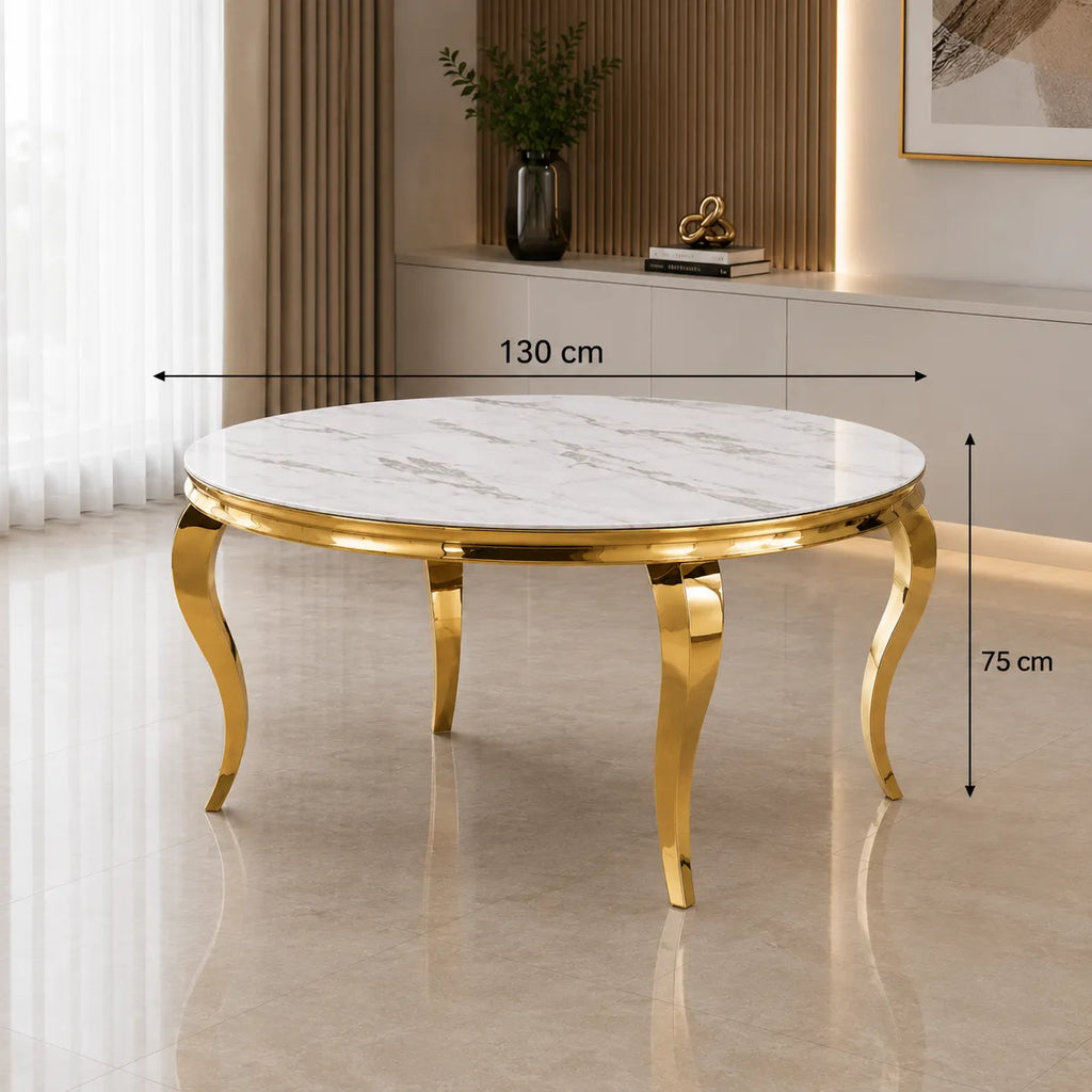Table Repas Baroque Ronde Gold 130x75 CM