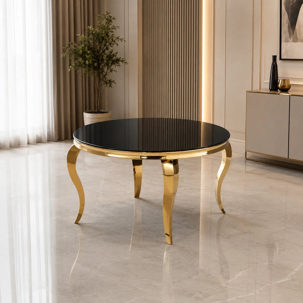 Table Repas Baroque Ronde Gold 130x75 CM