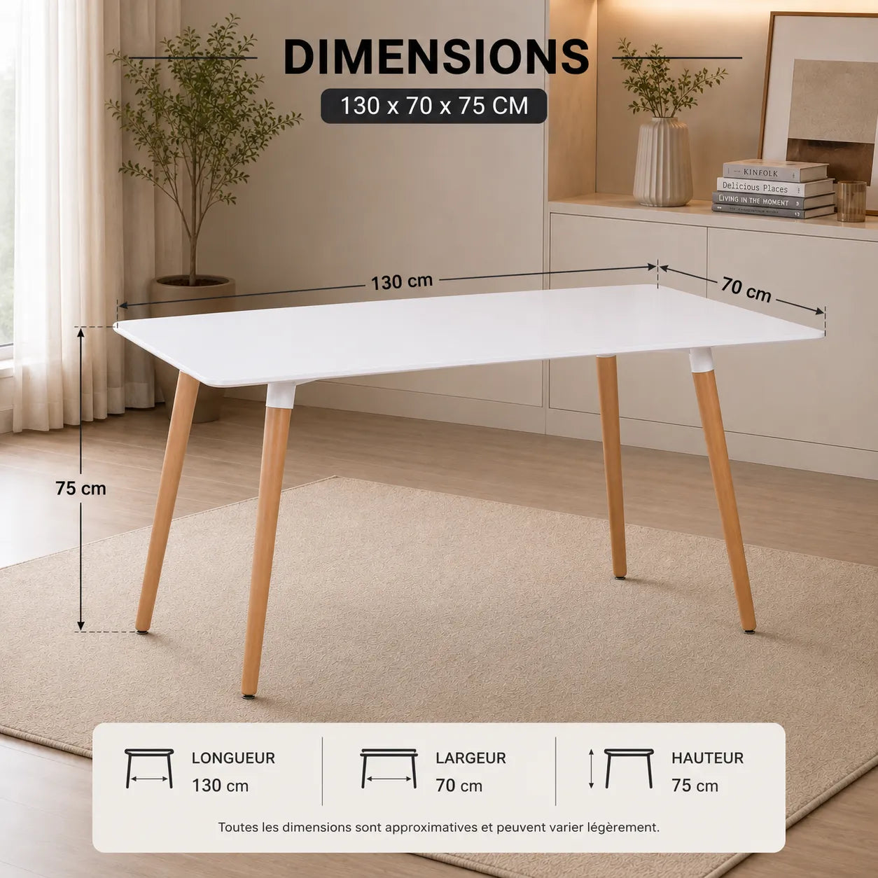 Table Repas Cute 130x70x75 CM