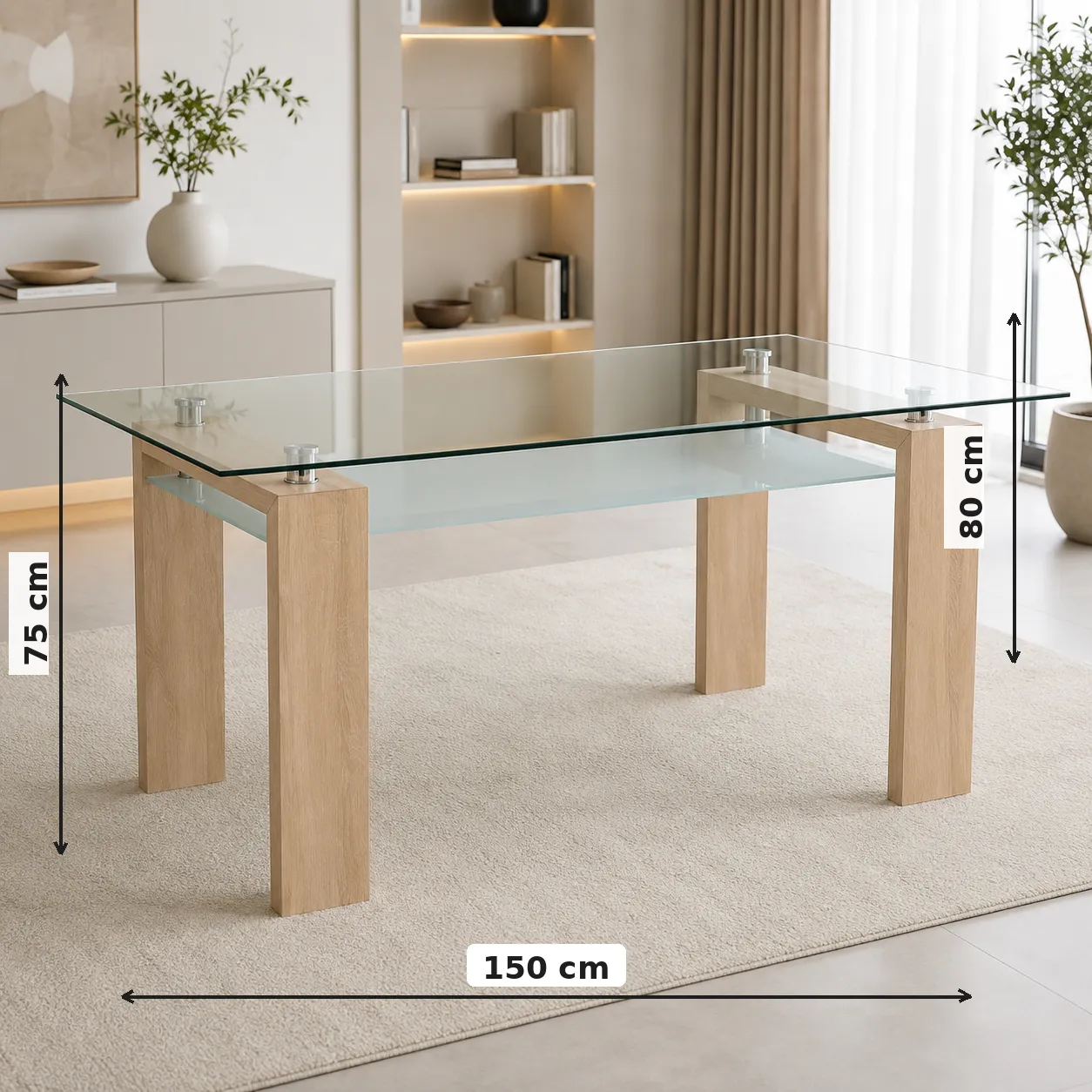 Table Repas Gloria 150x80x75 CM