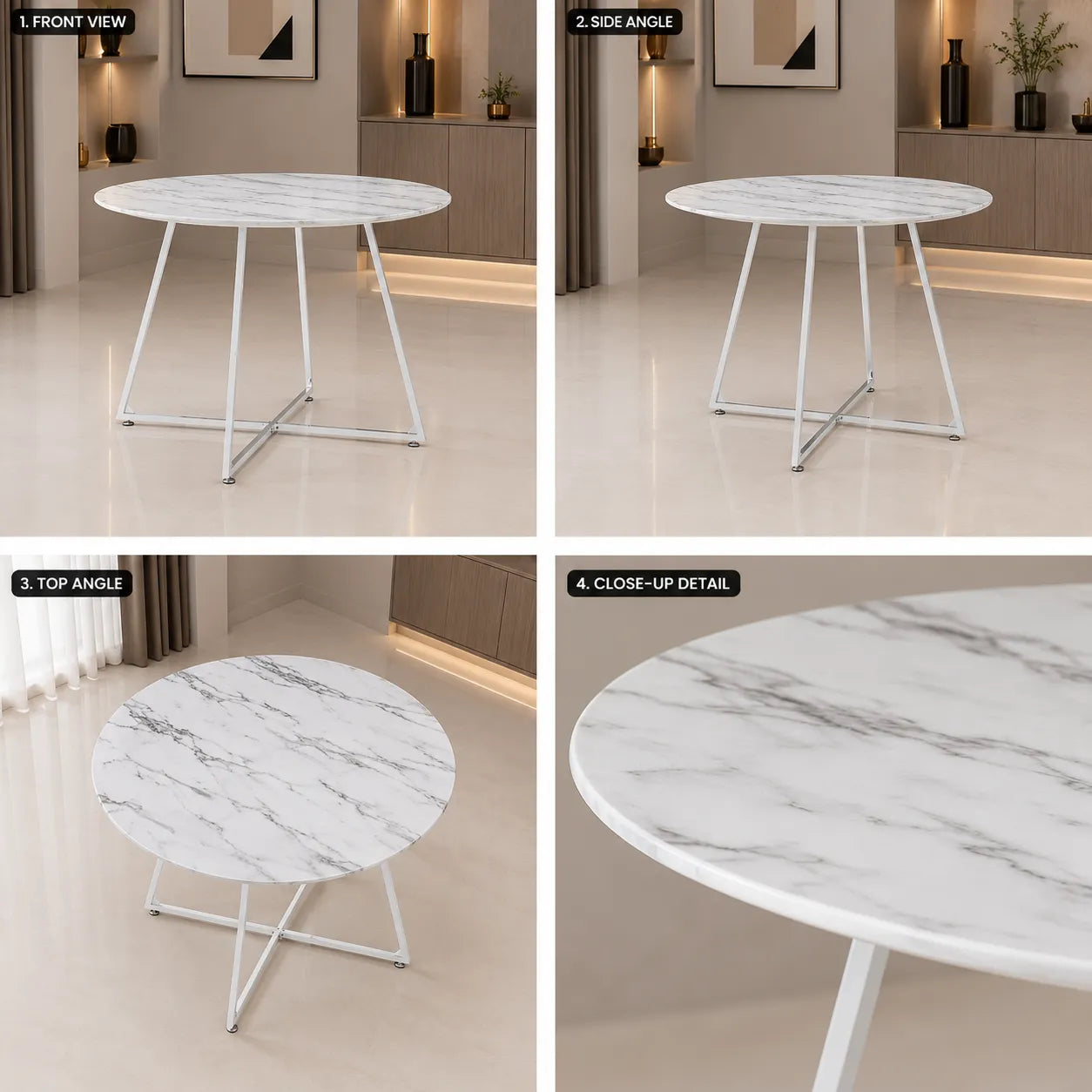 Table Repas Heloise Chrome 120 CM