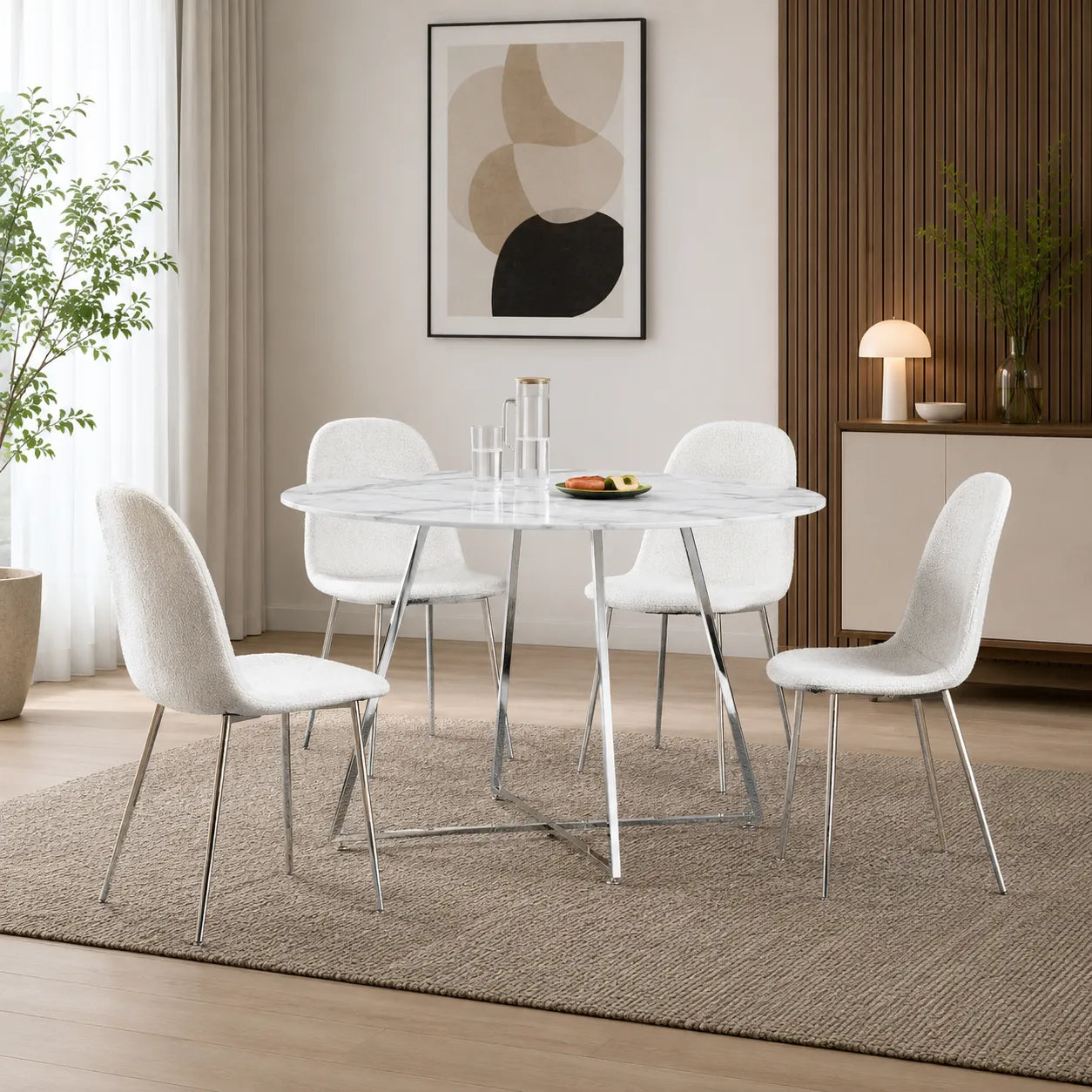 Table Repas Heloise Chrome 120 CM