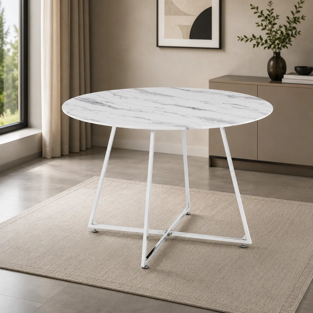 Table Repas Heloise Chrome 120 CM