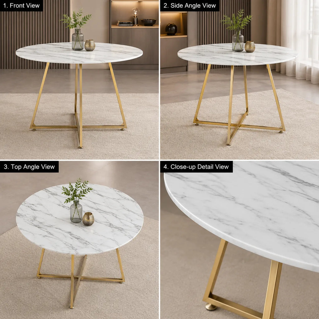Table Repas Heloise Pieds Gold 120 CM