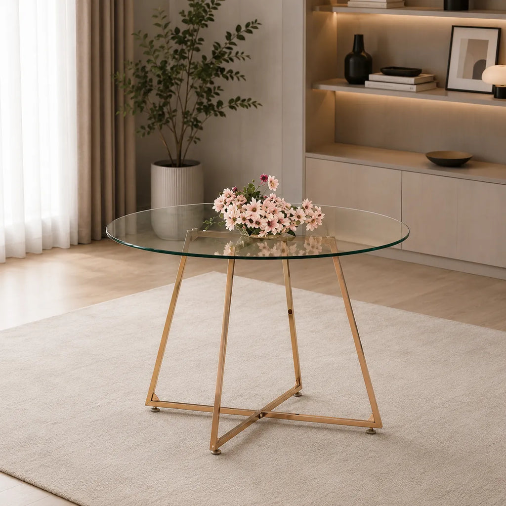 Table Repas Heloise Pieds Gold 120 CM