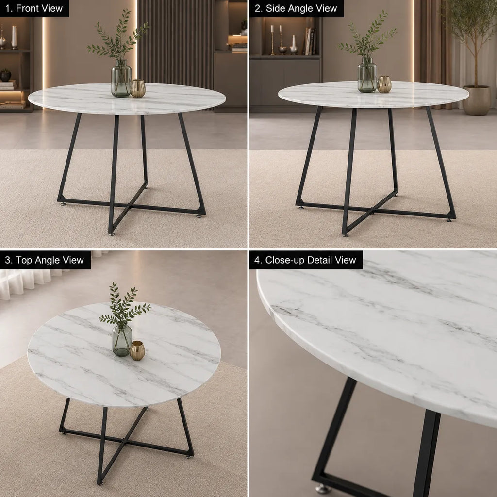 Table Repas Heloise Pieds Metal Noir 120CM