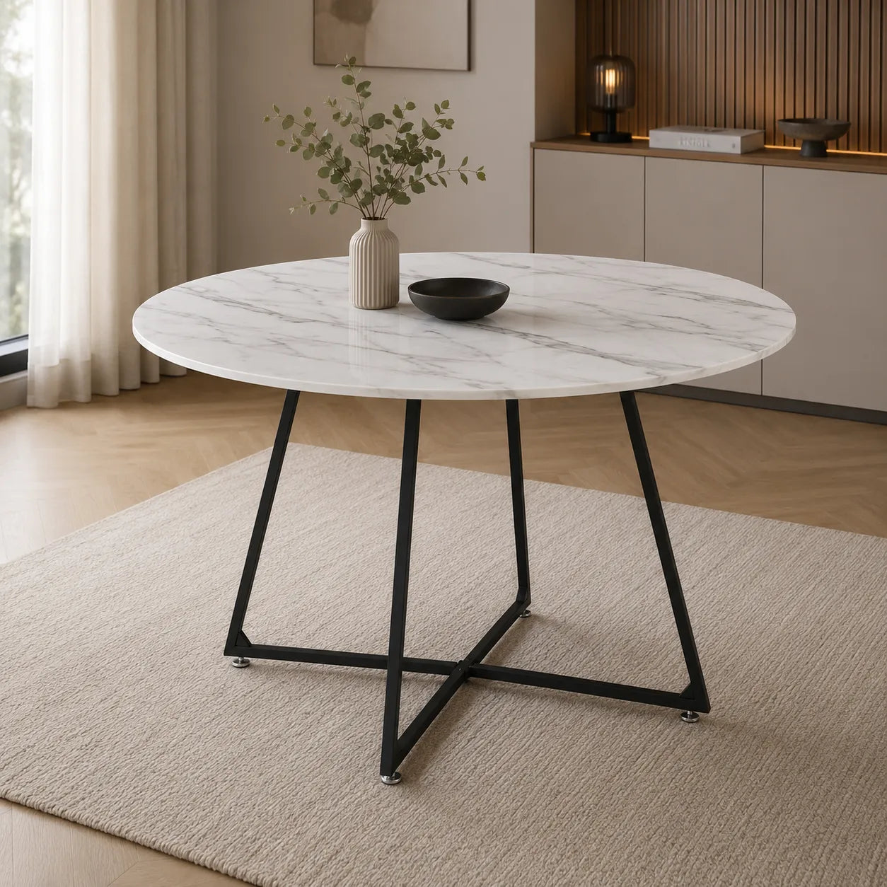 Table Repas Heloise Pieds Metal Noir 120CM