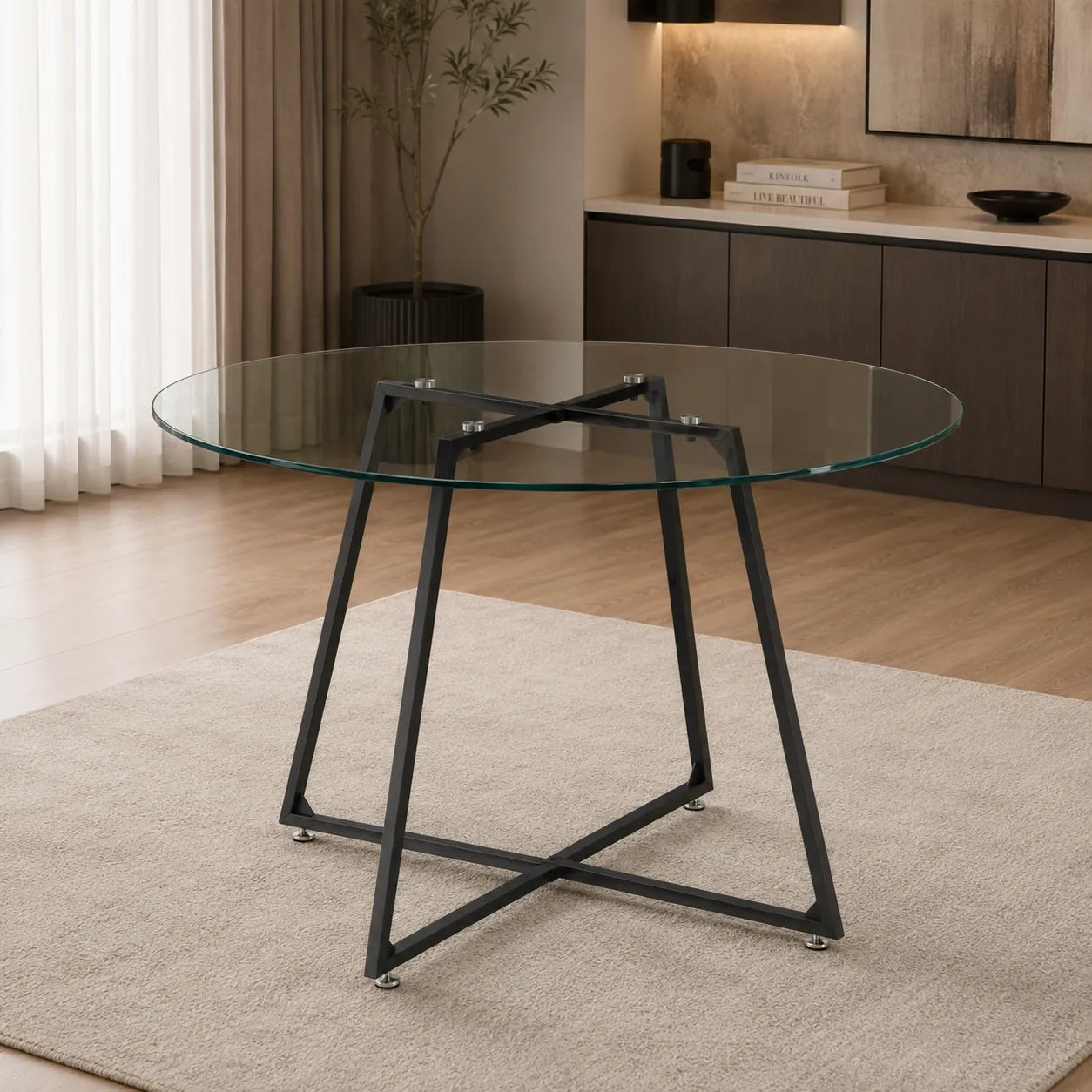 Table Repas Heloise Pieds Metal Noir 120CM