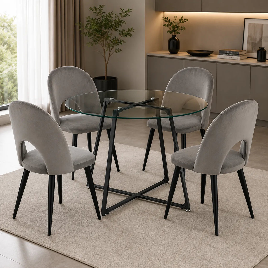 Table Repas Heloise Pieds Metal Noir 120CM