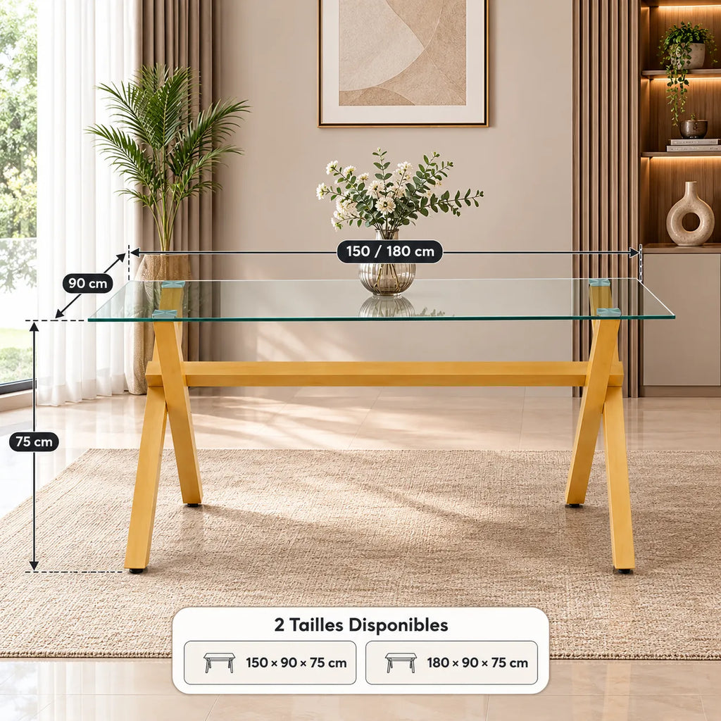 Table Repas IXE Bois Transparent