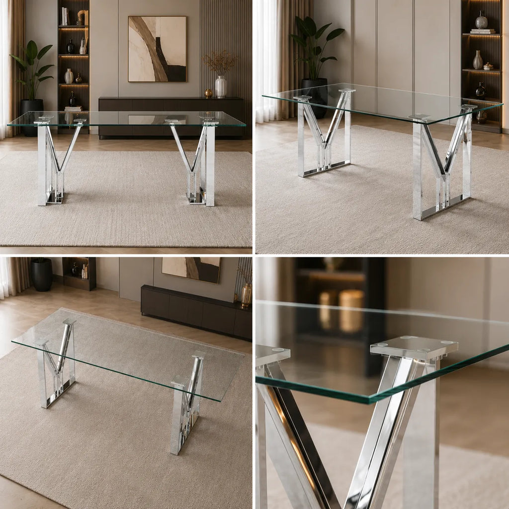 Table Repas Igrec Transparent 180x90x75 CM