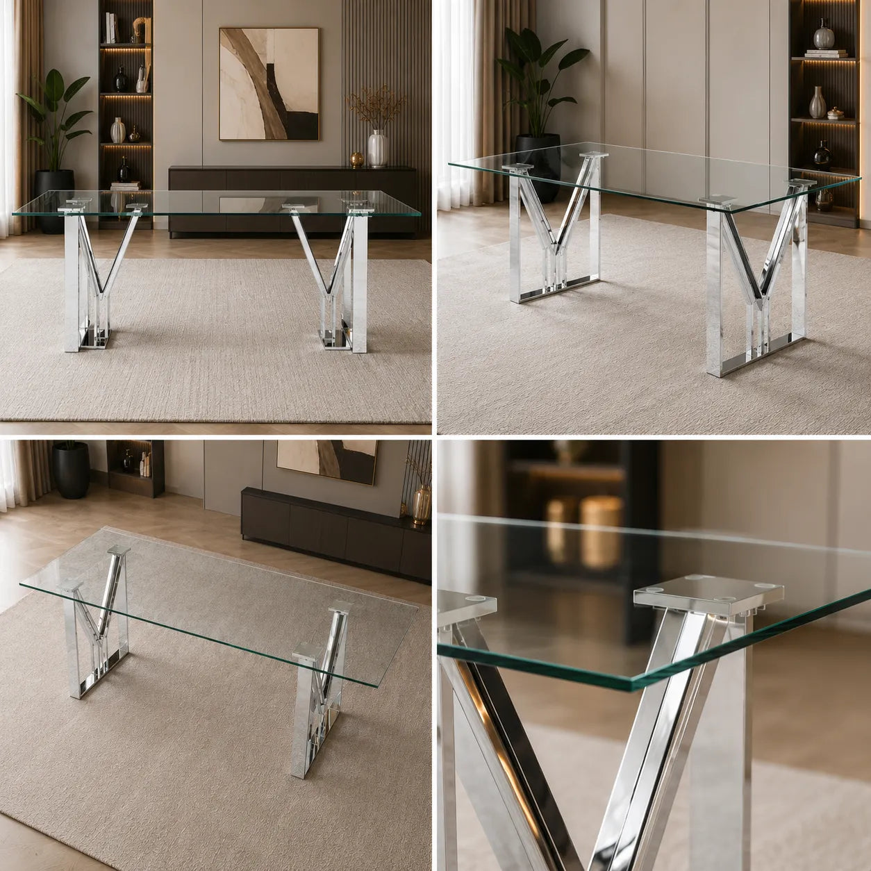 Table Repas Igrec Transparent 180x90x75 CM