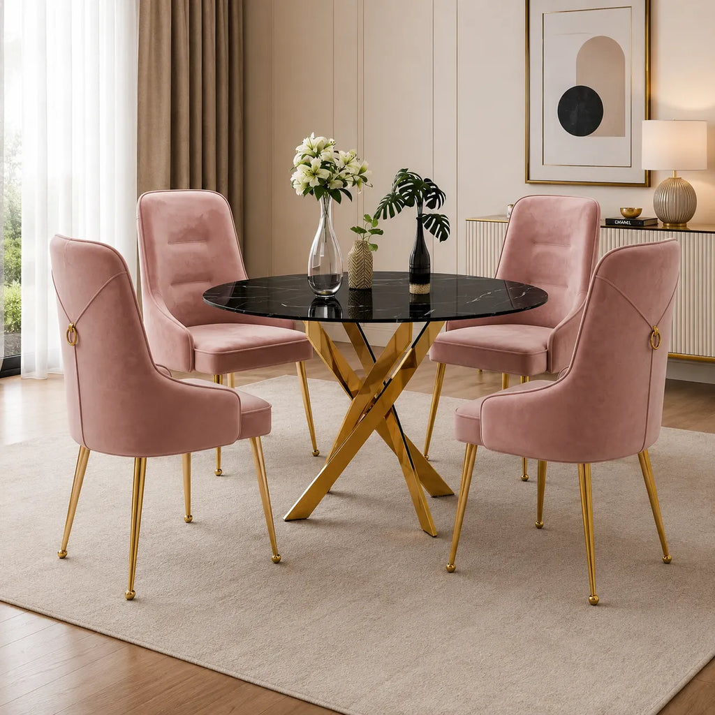 Table Repas Jessica Gold Pieds Dore